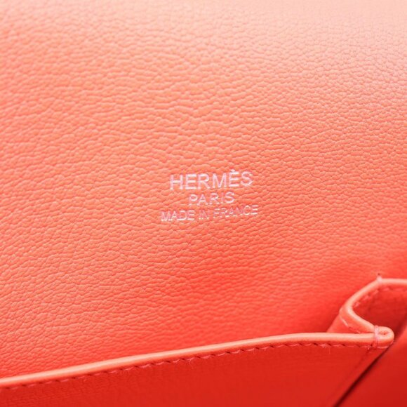 HERMES  Jypsiere 31 Taurillon Clemence Leather Messenger Bag Orange - Picture 11 of 12